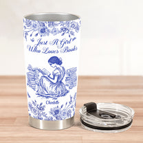 A Girl Who Loves Books Toile De Jouy - Personalized Tumbler Cup