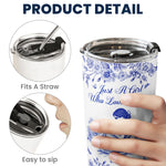 A Girl Who Loves Books Toile De Jouy - Personalized Tumbler Cup