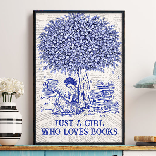 A Girl Who Loves Books - Personalized Poster