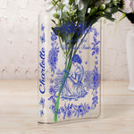 A Girl Who Loves Books Toile De Jouy - Personalized Acrylic Book Vase