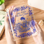 A Girl Who Loves Books Toile De Jouy - Personalized Acrylic Book Vase