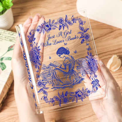 A Girl Who Loves Books Toile De Jouy - Personalized Acrylic Book Vase
