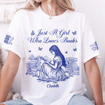 A Girl Who Loves Books, Custom Favorite Book Toile De Jouy - Personalized Shirt