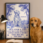 A Girl Who Really Loved Dogs And Books Toile De Jouy - Personalized Poster