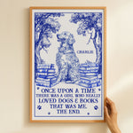 A Girl Who Really Loved Dogs And Books Toile De Jouy - Personalized Poster