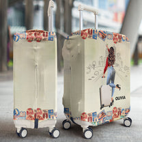 A Girl Who Really Loved Traveling - Personalized Luggage Cover