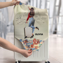 A Girl Who Really Loved Traveling - Personalized Luggage Cover