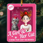 A Girl & Her Cats Has Unbreakable Bond Toy Box - Personalized Acrylic Ornament