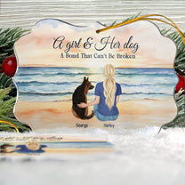 A Girl & Her Dog A Bond That Can't Be Broken - Personalized Acrylic Ornament