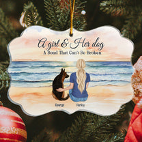 A Girl & Her Dog A Bond That Can't Be Broken - Personalized Acrylic Ornament