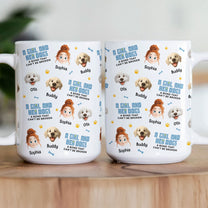 A Girl & Her Dog A Bond That Can't Be Broken - Cute Cartoon Face Version - Personalized Mug