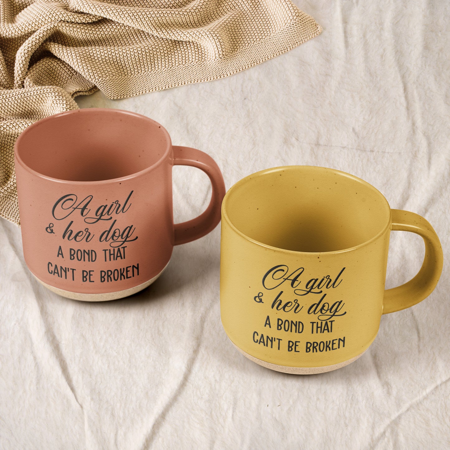 A Girl & Her Dog A Bond That Can't Be Broken - Personalized Pottery Mug