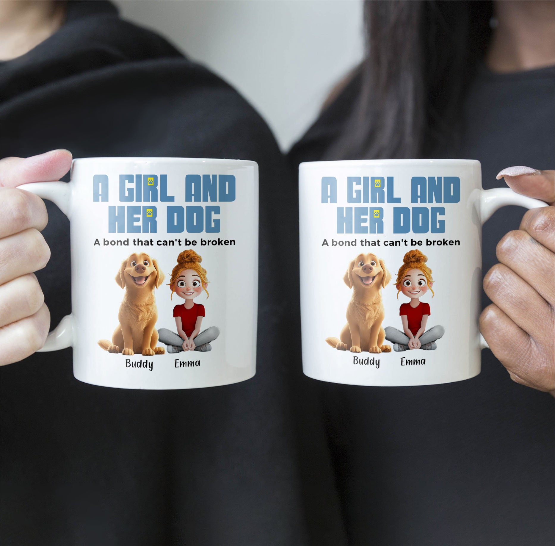 A Girl & Her Dogs Has Unbreakable Bond - Personalized Mug