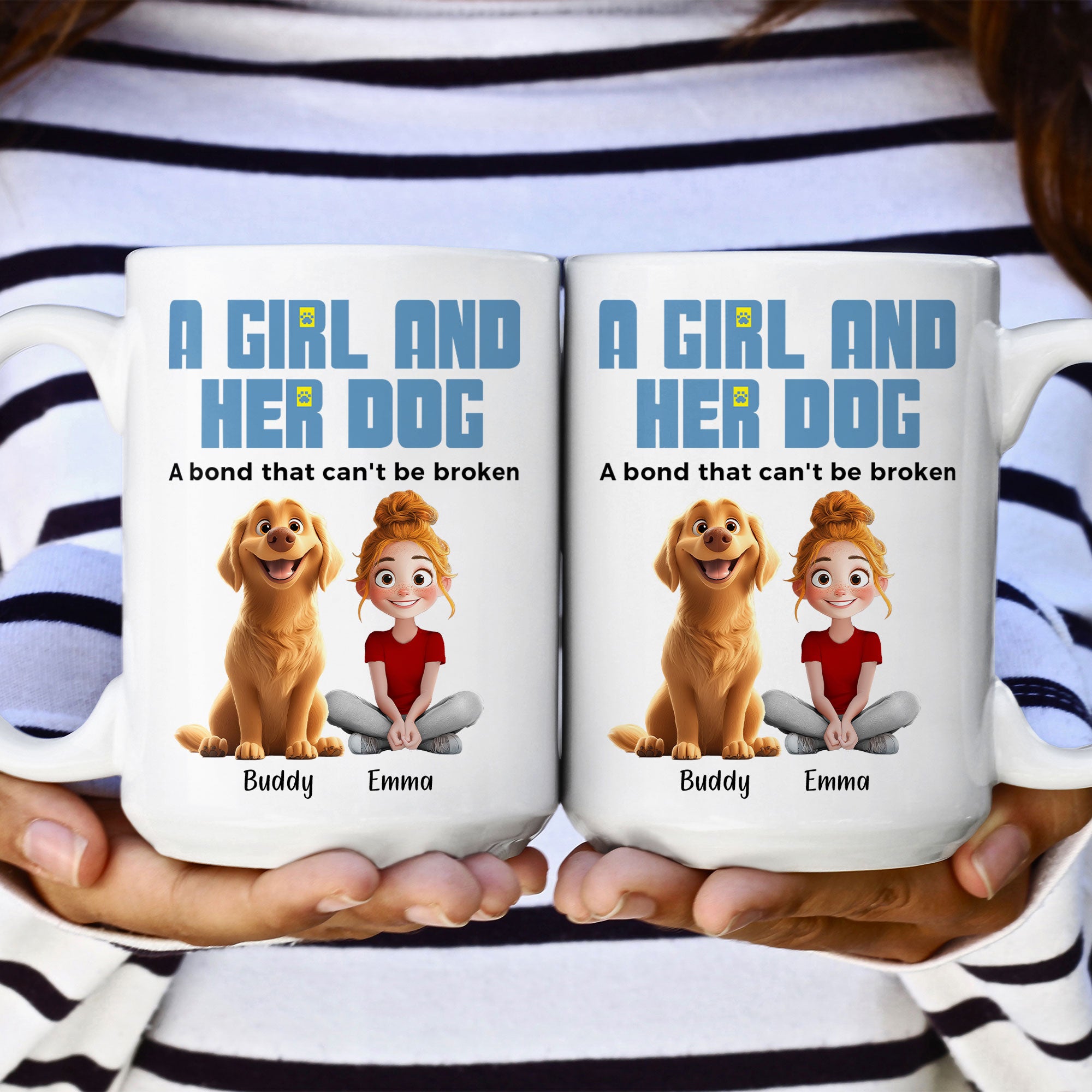 A Girl & Her Dogs Has Unbreakable Bond - Personalized Mug