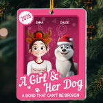 A Girl & Her Dogs Has Unbreakable Bond Toy Box - Personalized Acrylic Ornament