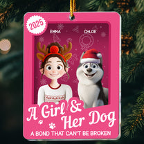 A Girl & Her Dogs Has Unbreakable Bond Toy Box - Personalized Acrylic Ornament