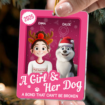 A Girl & Her Dogs Has Unbreakable Bond Toy Box - Personalized Acrylic Ornament
