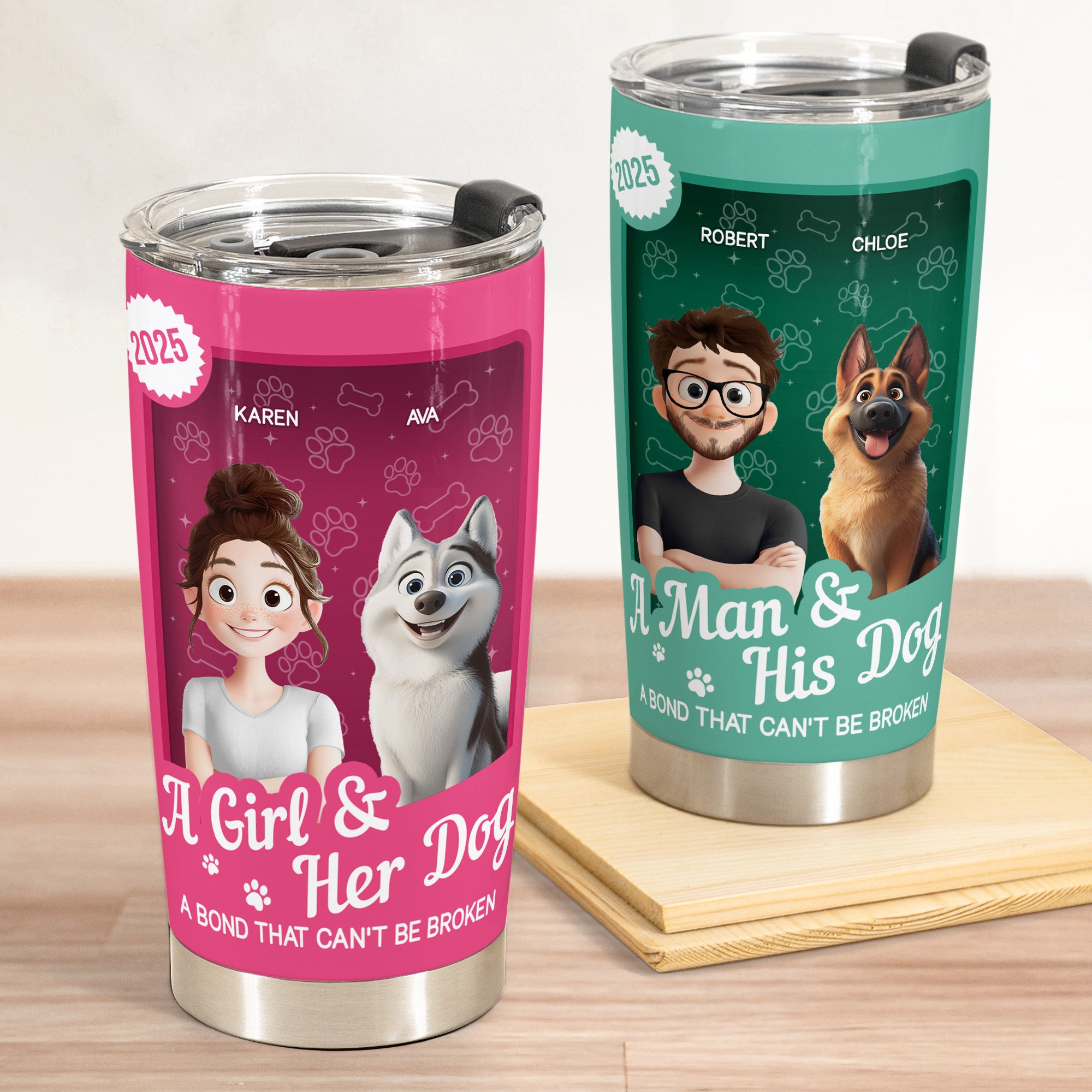 A Girl & Her Dogs Have An Unbreakable Bond Toy Box - Personalized Tumbler Cup