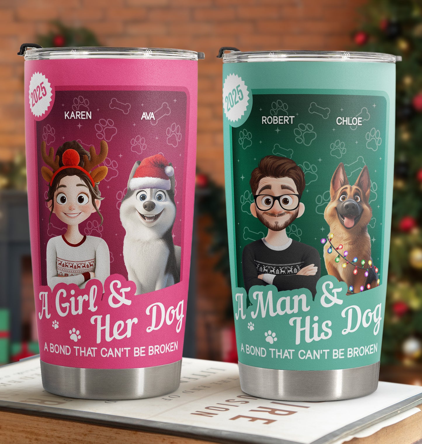 A Girl & Her Dogs Have An Unbreakable Bond Toy Box - Personalized Tumbler Cup