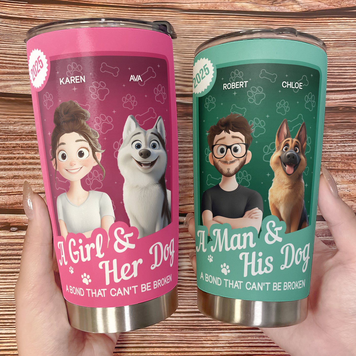 A Girl & Her Dogs Have An Unbreakable Bond Toy Box - Personalized Tumbler Cup