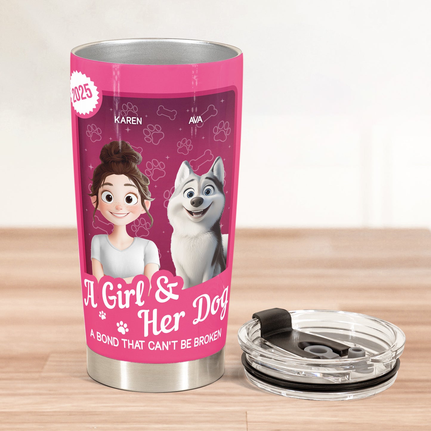 A Girl & Her Dogs Have An Unbreakable Bond Toy Box - Personalized Tumbler Cup