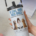 A Girl & Her Dogs With Unbreakable Bond - Personalized 30oz Tumbler With Handle