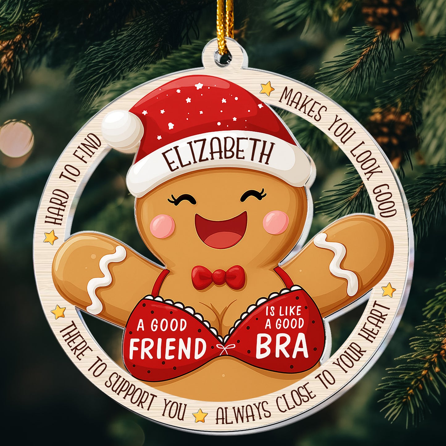 A Good Friend Is Like A Good Bra Friendship Ornament - Personalized Acrylic Ornament