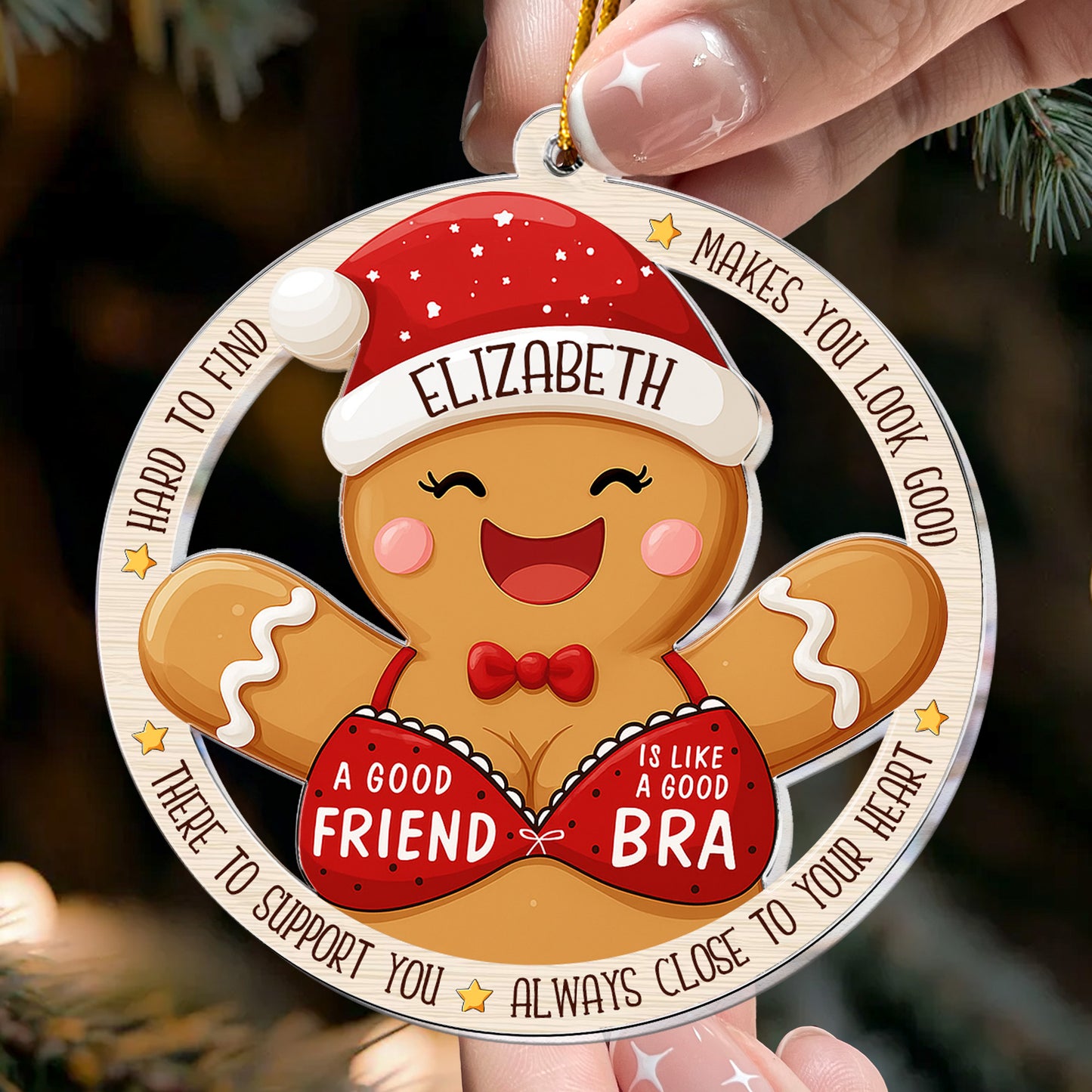 A Good Friend Is Like A Good Bra Friendship Ornament - Personalized Acrylic Ornament