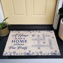 A House Is Not A Home Without Paw Prints Scrabble - Personalized Doormat
