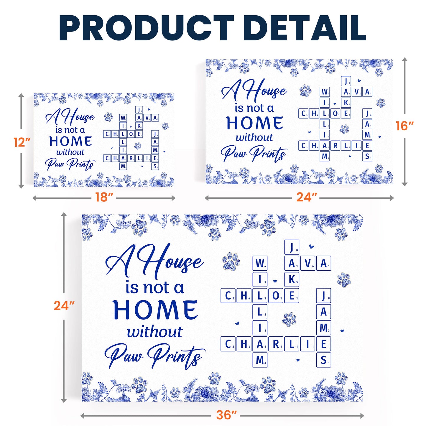 A House Is Not A Home Without Paw Prints Scrabble Toile - Personalized Poster