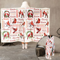 A Hug From Heaven Cardinal Bird - Personalized Wearable Blanket Hoodie