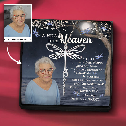 A Hug From Heaven - Custom Photo Name Necklace