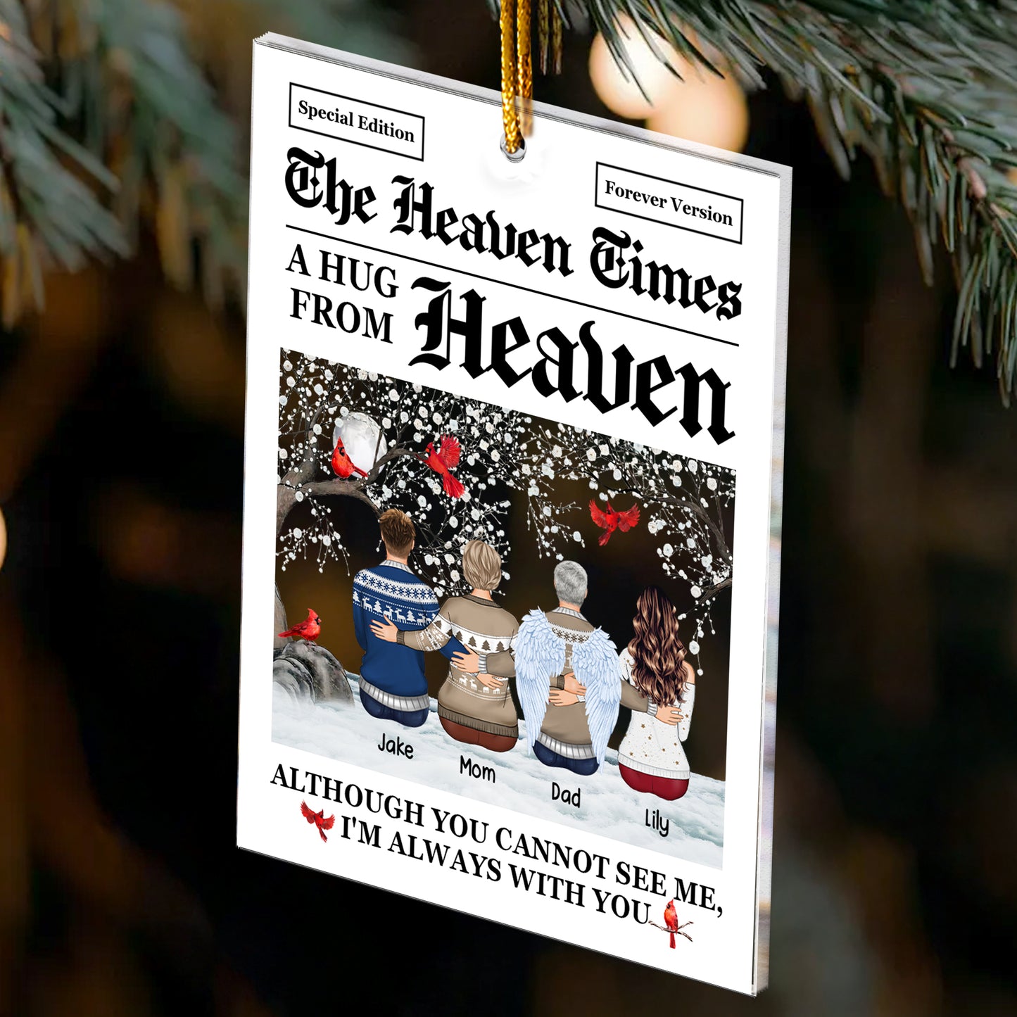 A Hug From Heaven I'm Always With You - Personalized Acrylic Ornament