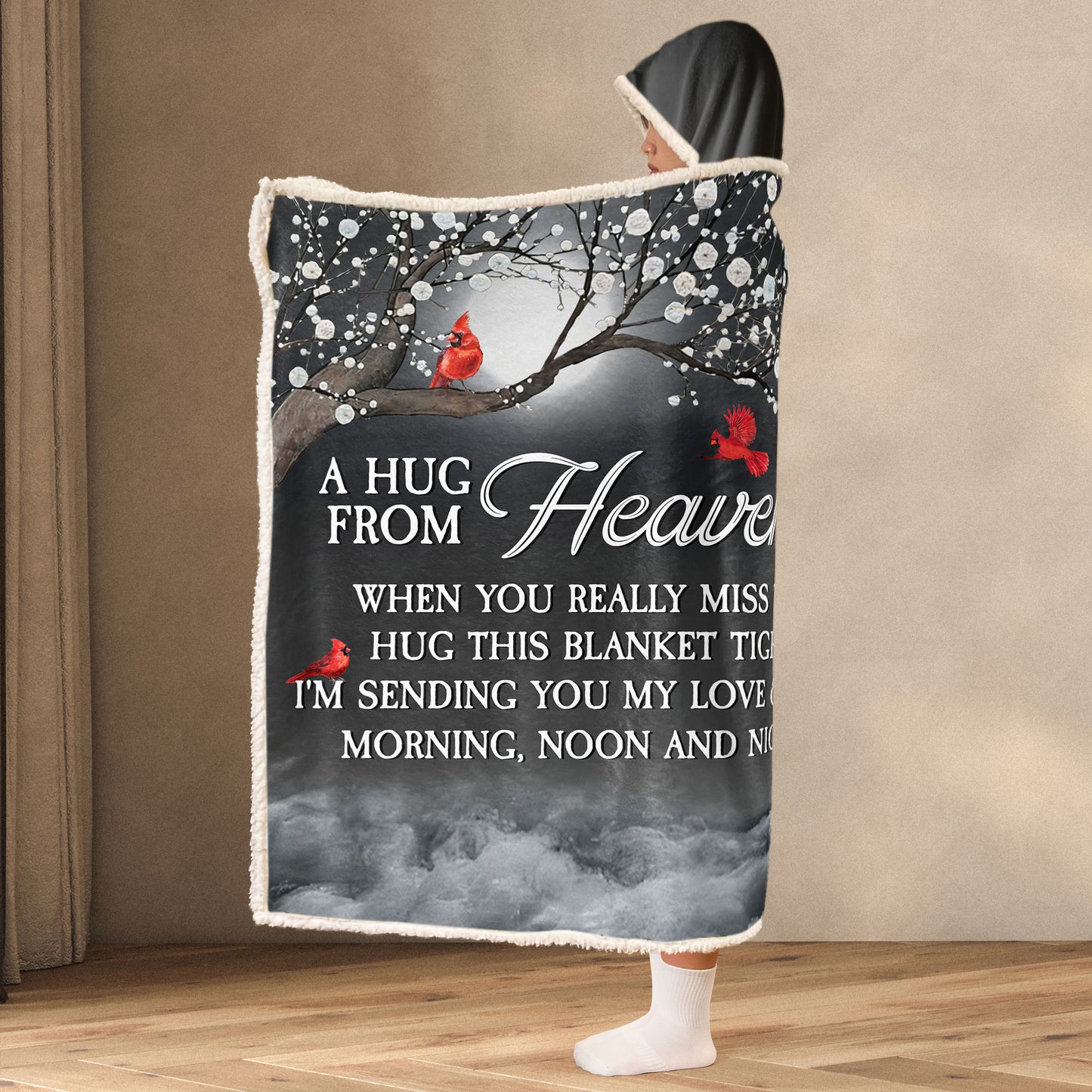 A Hug From Heaven Memorial - Personalized Photo Wearable Blanket Hoodie