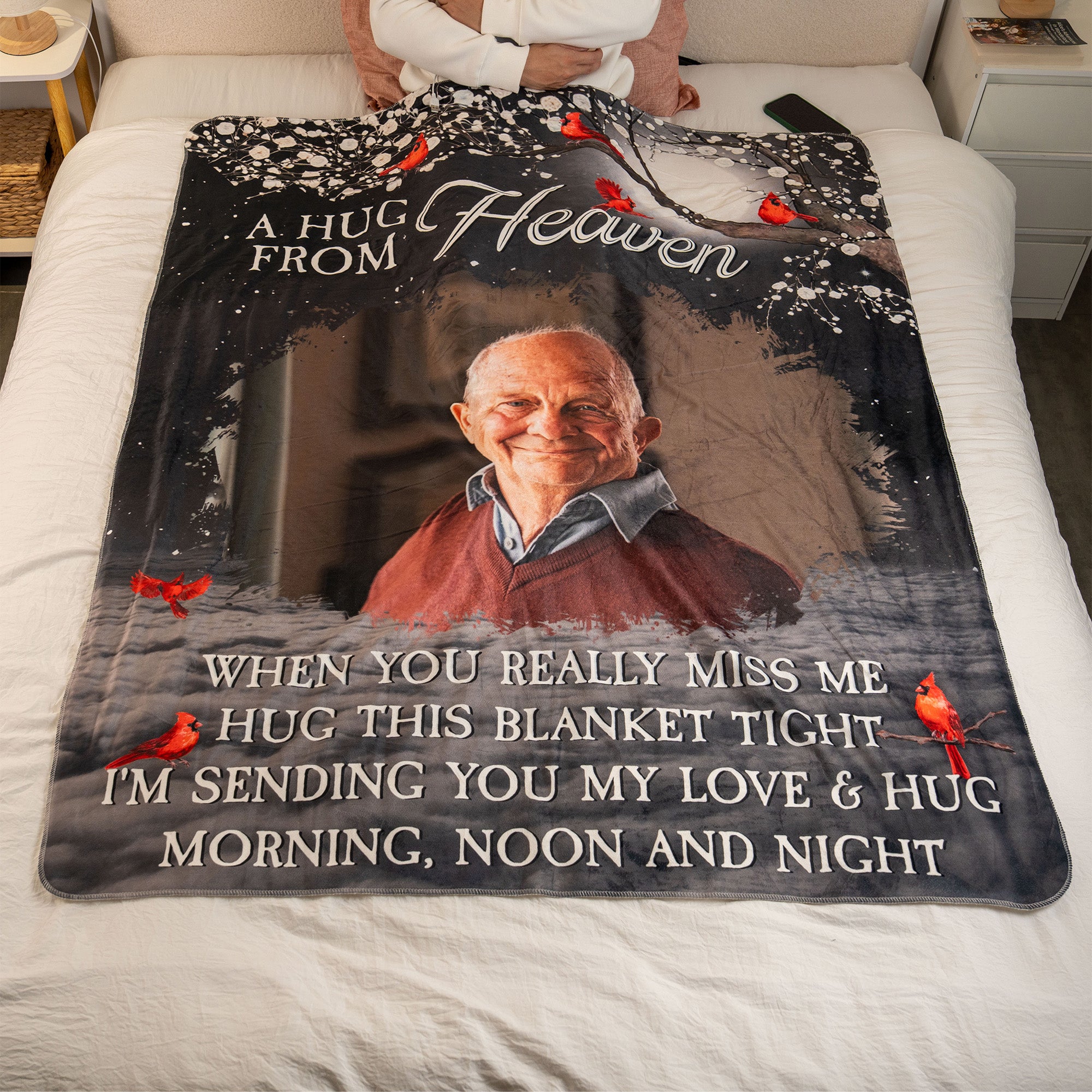 A Hug From Heaven - Personalized Memory Photo Blanket