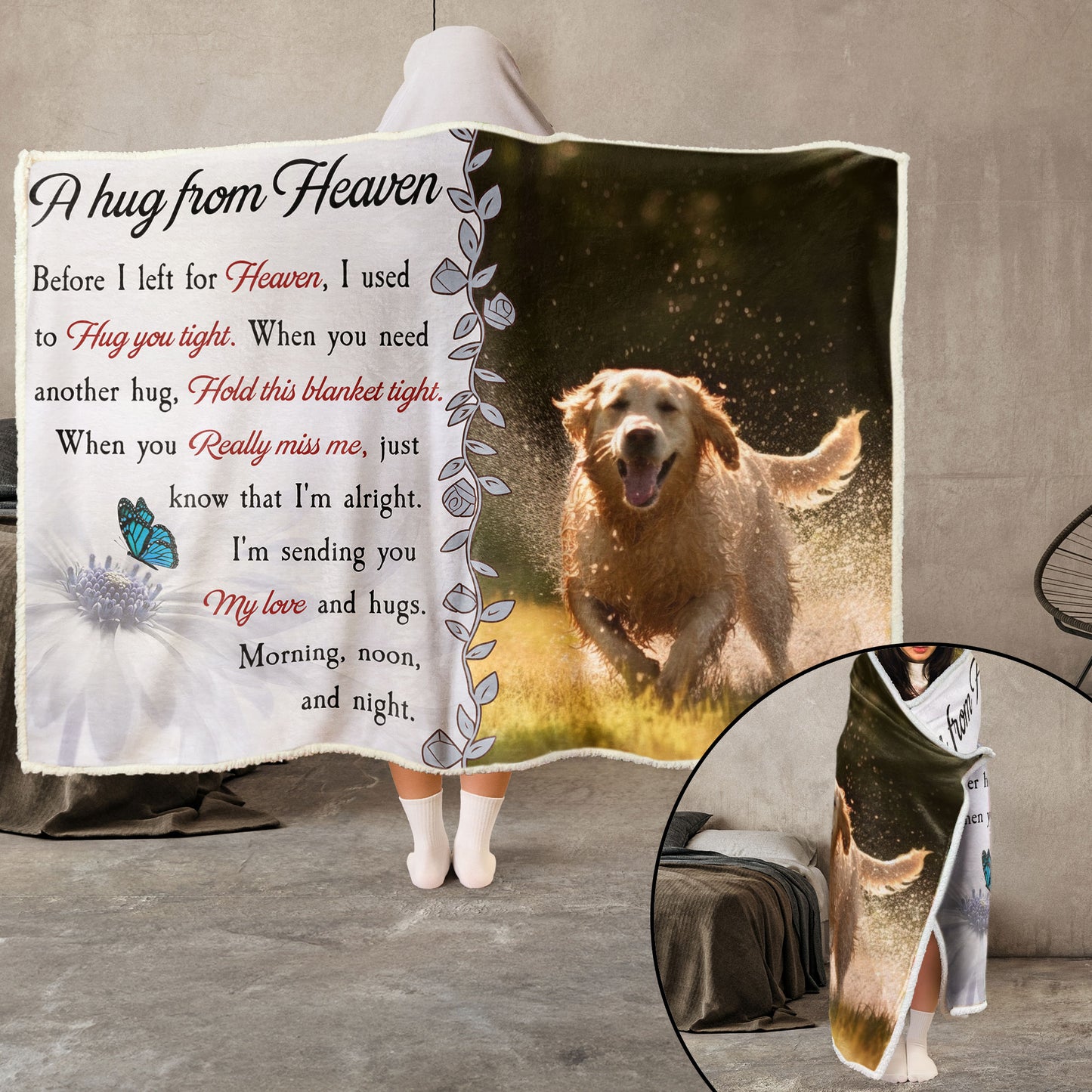 A Hug From Heaven - Personalized Photo Wearable Blanket Hoodie