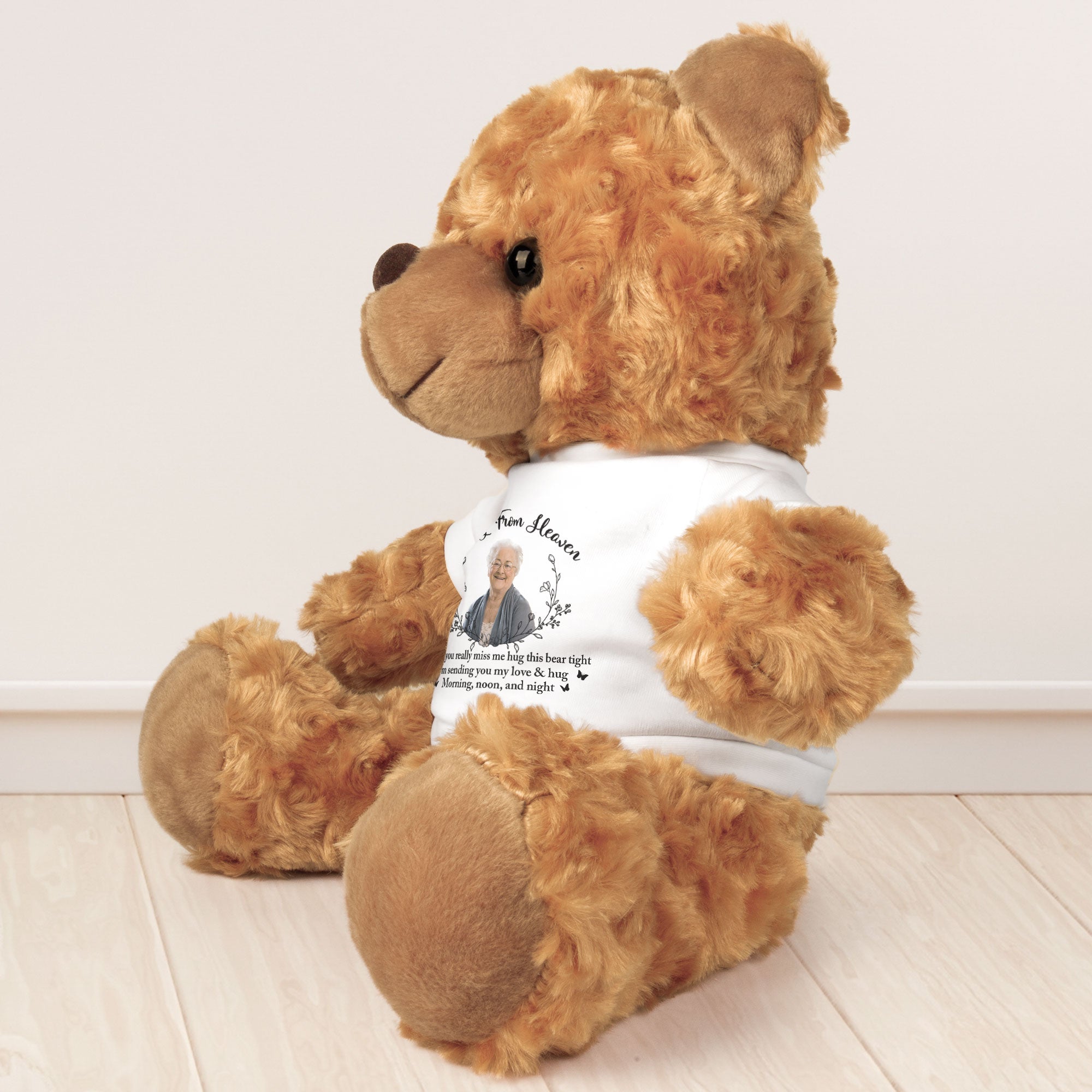 A Hug From Heaven - Teddy Bear With Personalized Photo Shirt