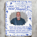 A Hug From Heaven Toile De Jouy Memorial Gift Memory Blanket - Personalized Photo Blanket