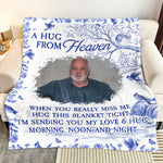 A Hug From Heaven Toile De Jouy Memorial Gift Memory Blanket - Personalized Photo Blanket