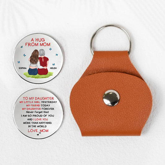 A Hug From Mom Gift For Daughter, Son - Personalized Leather Pocket Hug