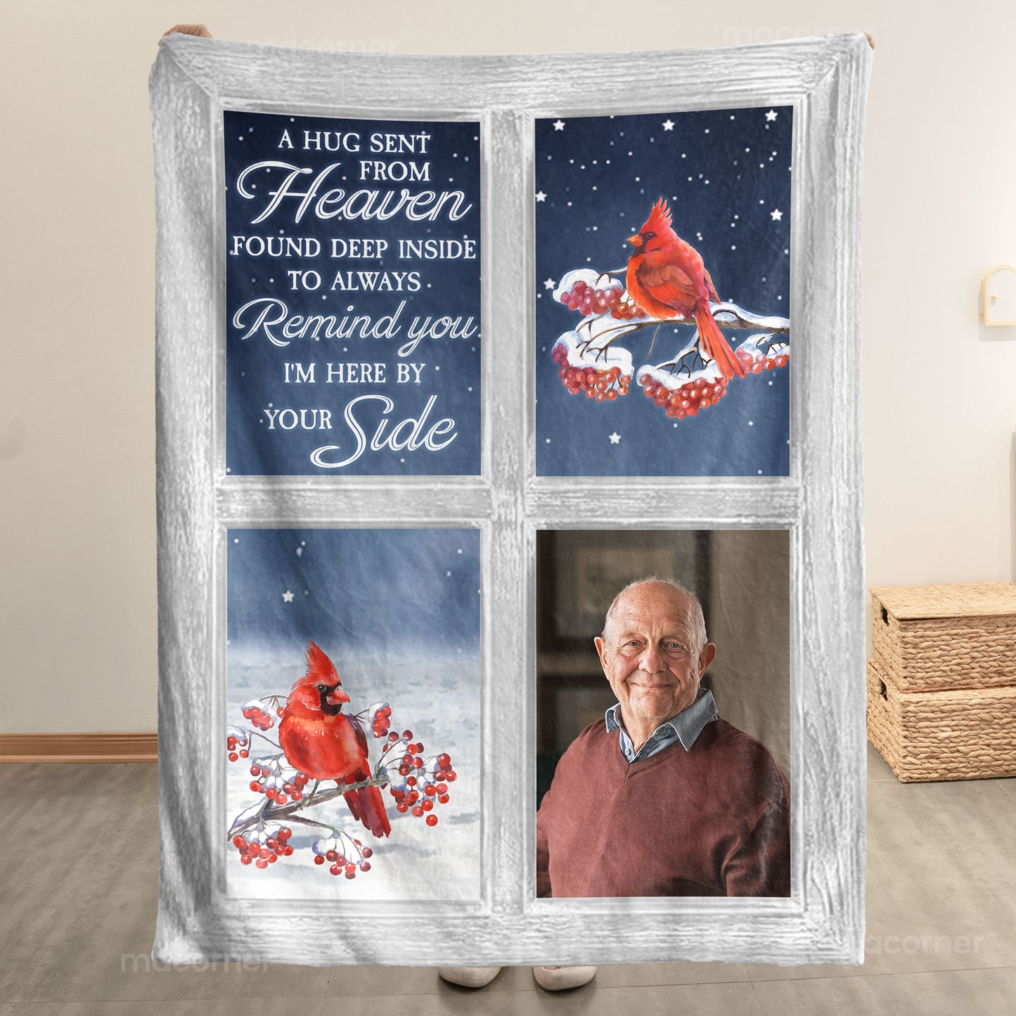 A Hug Sent From Heaven - Personalized Photo Blanket