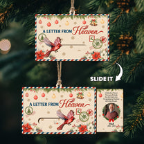 A Letter From Heaven Memorial Gifts - Personalized Wooden Slider Photo Ornament