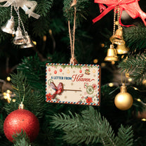 A Letter From Heaven Memorial Gifts - Personalized Wooden Slider Photo Ornament