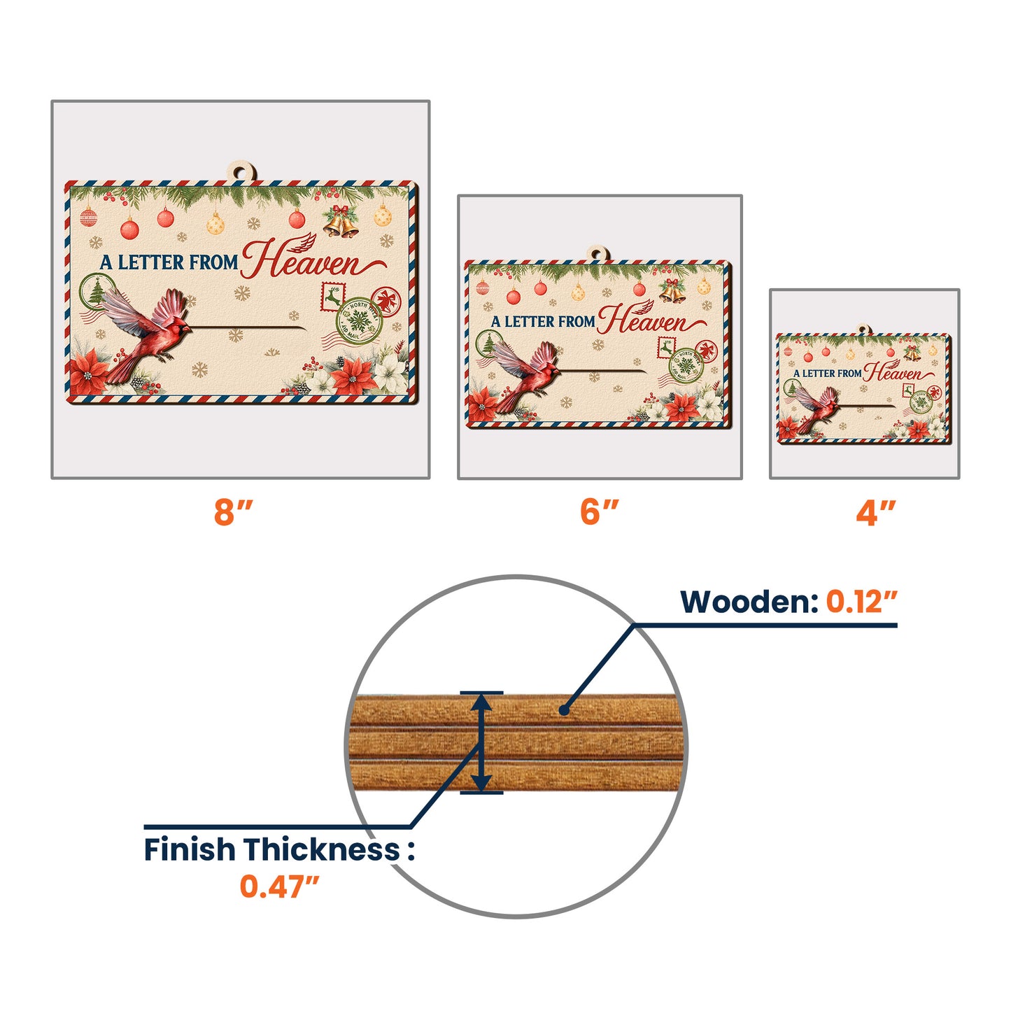 A Letter From Heaven Memorial Gifts - Personalized Wooden Slider Photo Ornament