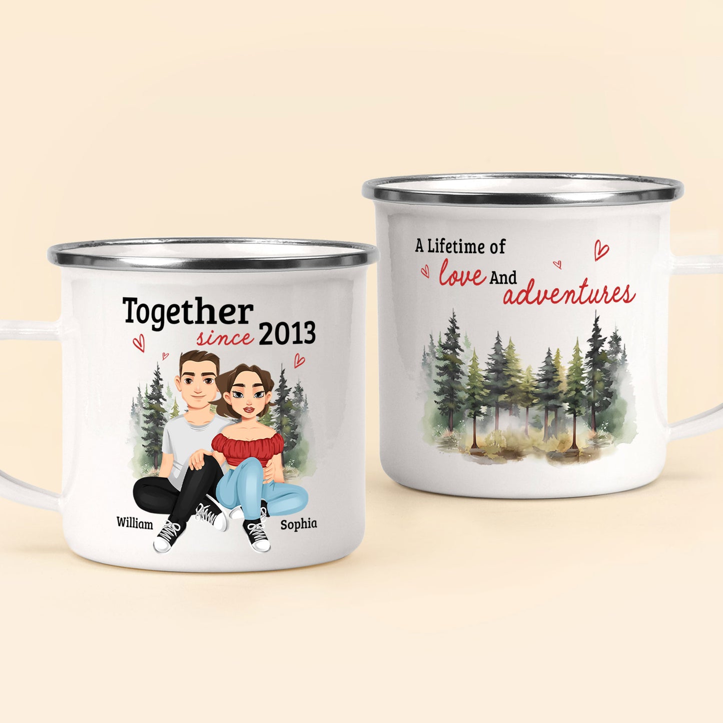 Husband And Wife Camping Partners For Life - Personalized Enamel Mug –  Macorner