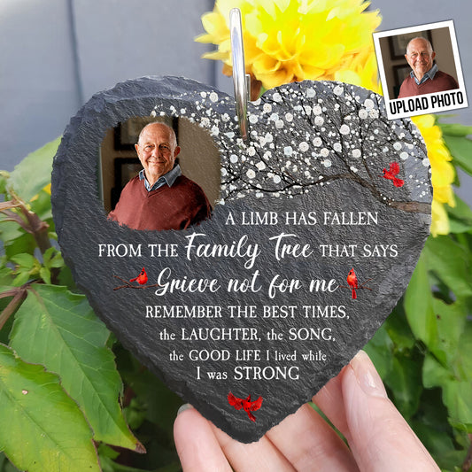 A Limb Has Fallen - Personalized Photo Memorial Garden Slate And Hook