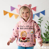A Little Girl Who Loves Books - Personalized Kid Fleece Hooded Sweatshirt With Ears