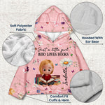 A Little Girl Who Loves Books - Personalized Kid Fleece Hooded Sweatshirt With Ears