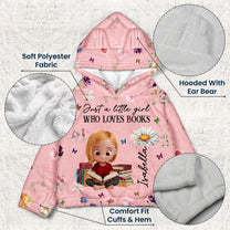 A Little Girl Who Loves Books - Personalized Kid Fleece Hooded Sweatshirt With Ears