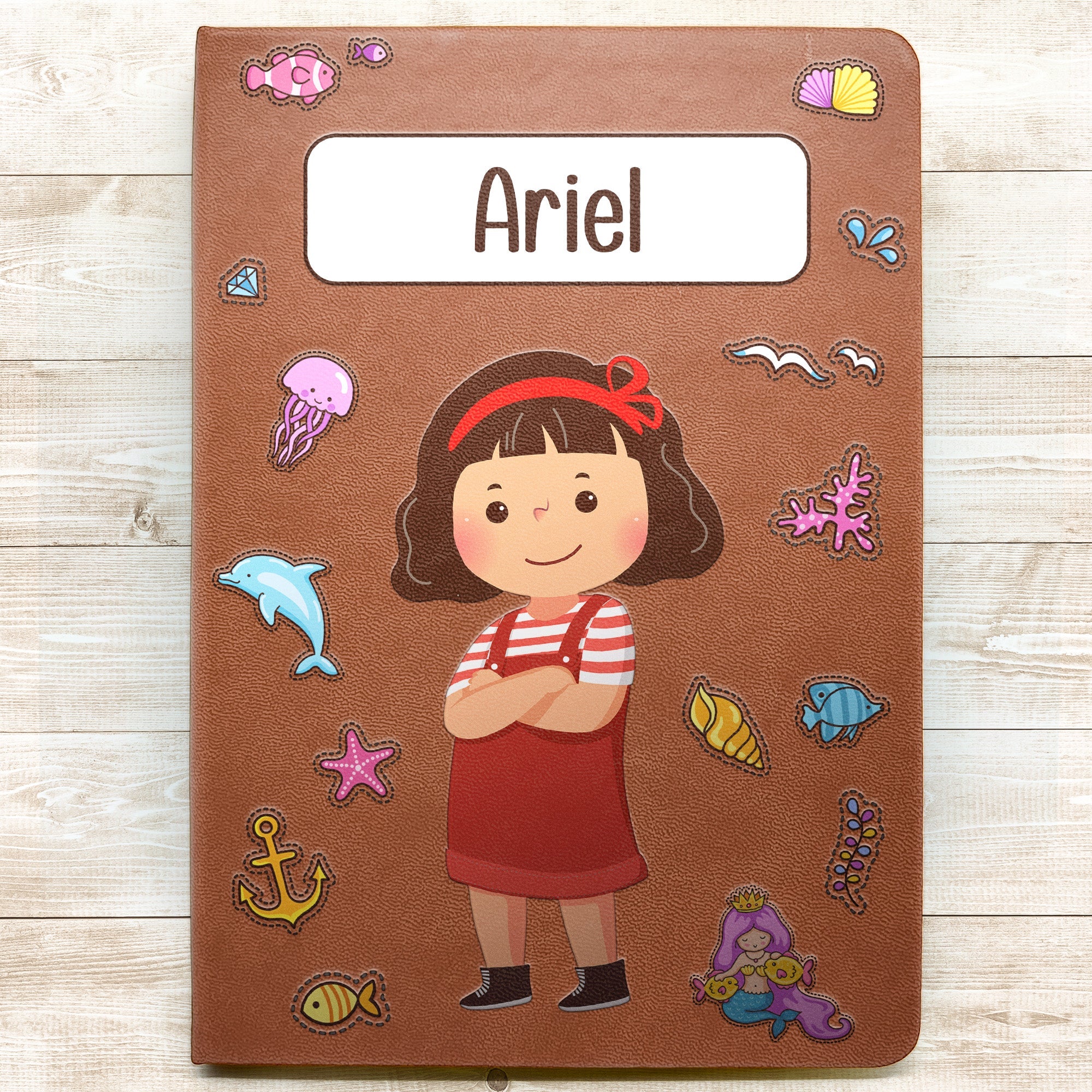 A Little Mermaid Gift For Kids - Personalized Leather Journal